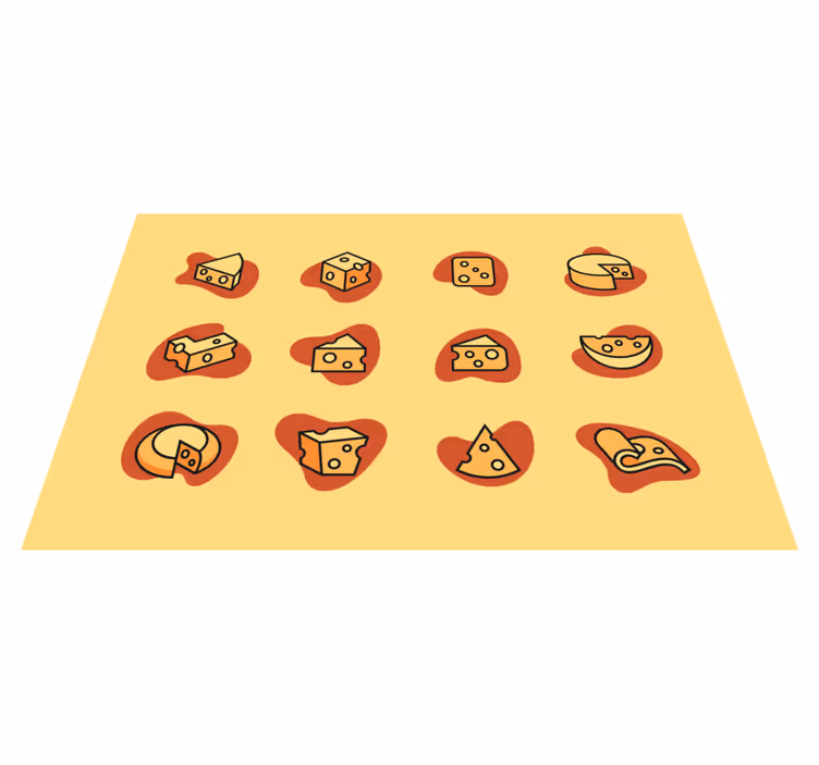 Kids rug cheerful cheese design for playful spaces - TenStickers