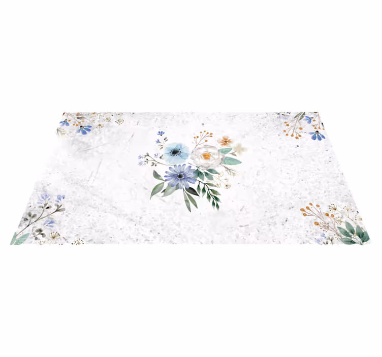 Botanical Marble Sophistication floral rug - TenStickers