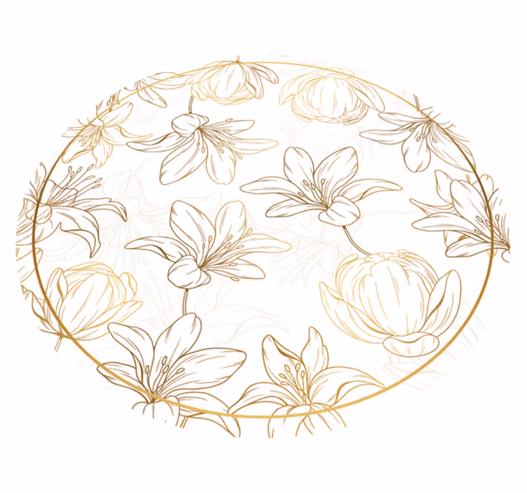 Floral rug with floral circle design - TenStickers