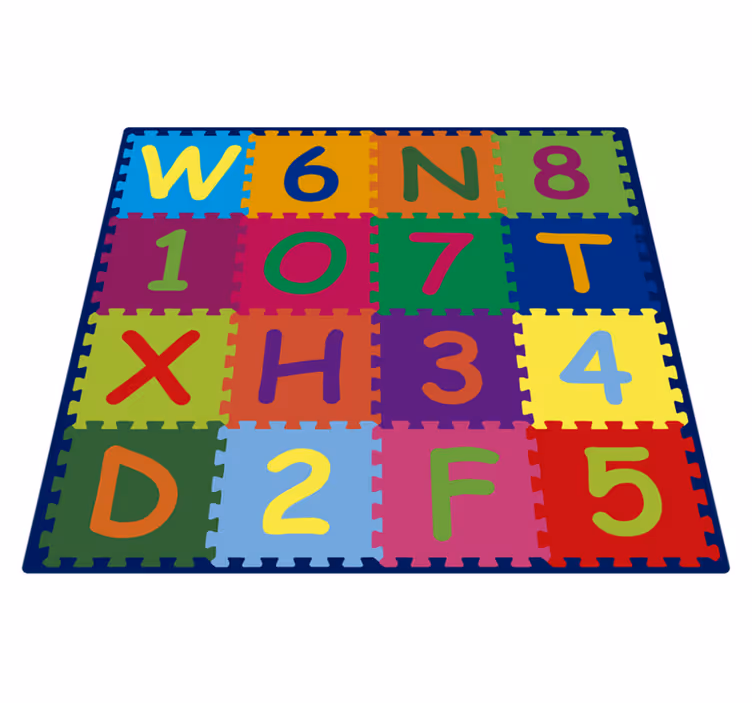 Alphabeth and numbers vinyl alphabet rug - TenStickers