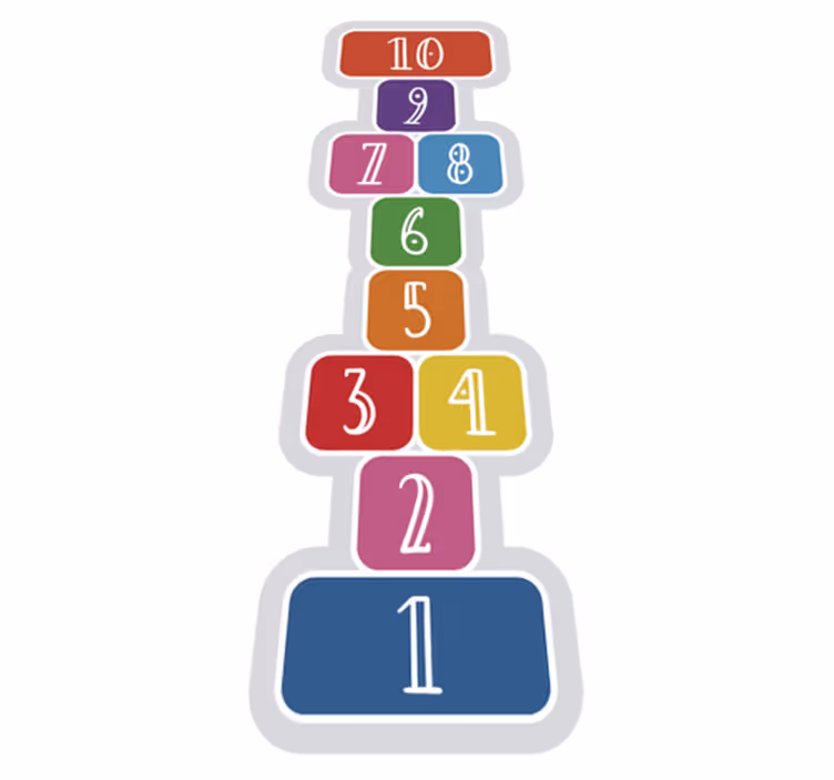 Hopscotch Sequence game rug - TenStickers
