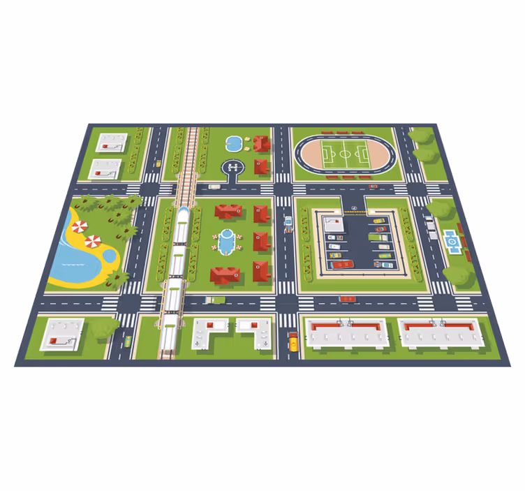 City Playmat road map rug - TenStickers