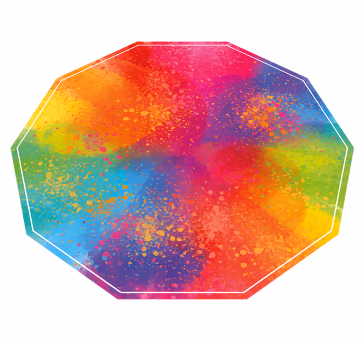 Colorful Splattered Hexagon marble rug - TenStickers