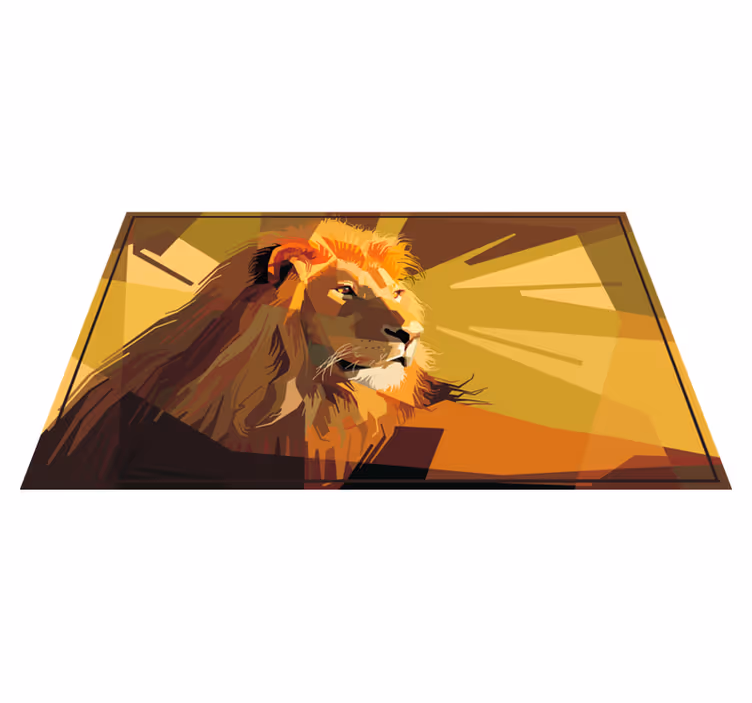 Lion Illustration animal mat - TenStickers