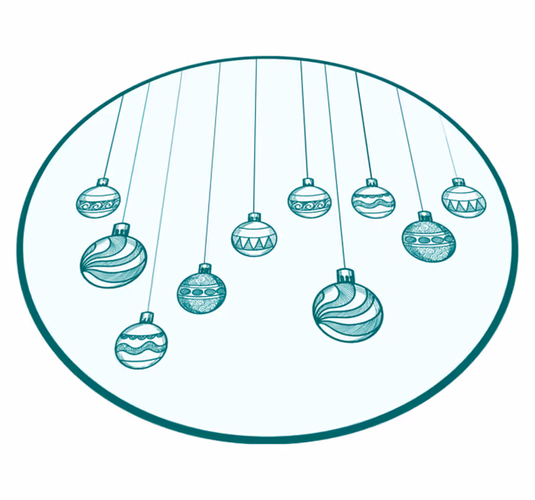 Festive Ornaments christmas rug - TenStickers