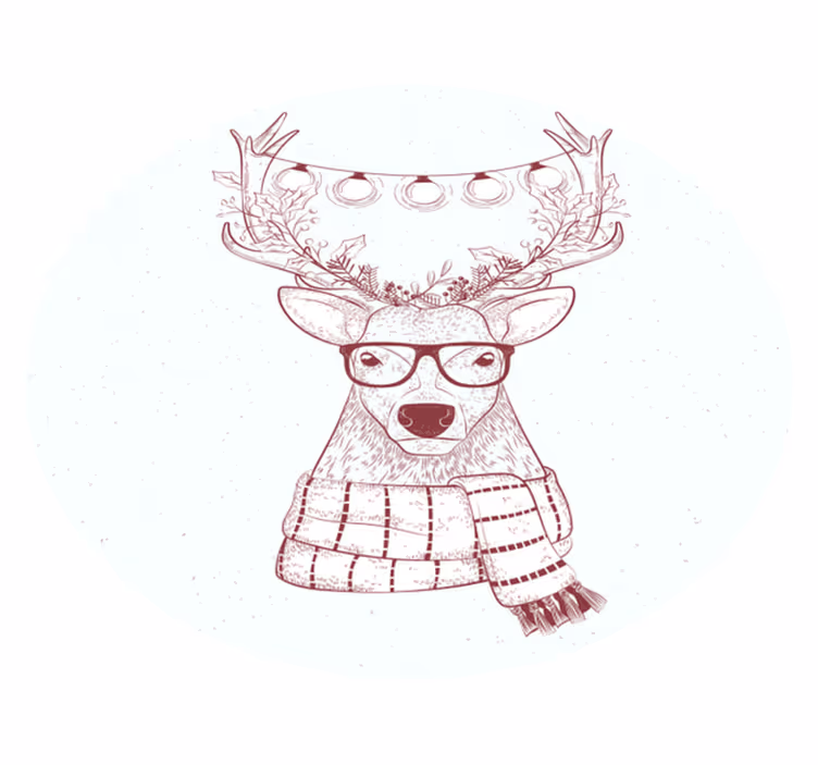Festive Reindeer Illustration christmas rug - TenStickers