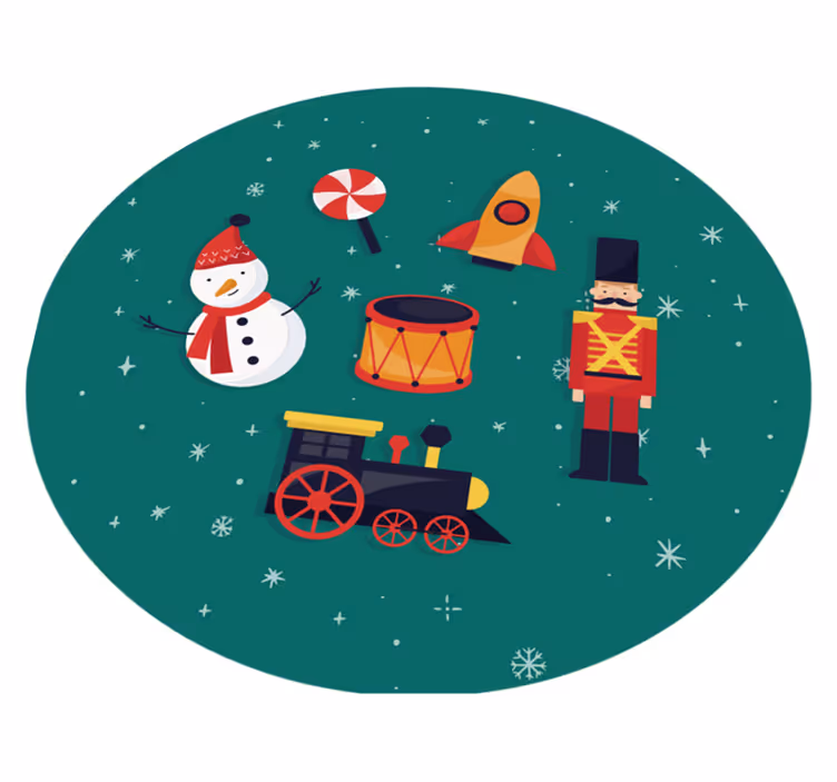 Festive Toy Circle kids rug - TenStickers