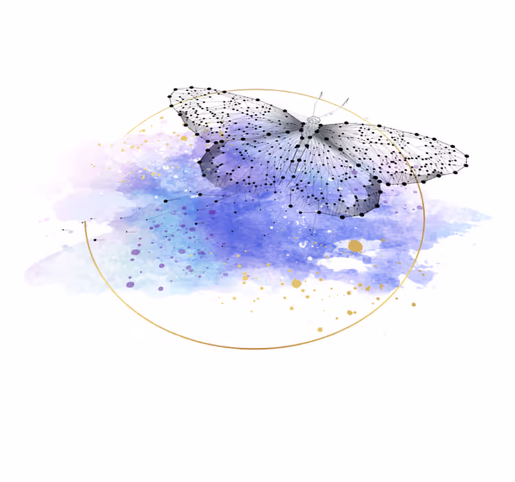 Butterfly Watercolor floral rug - TenStickers