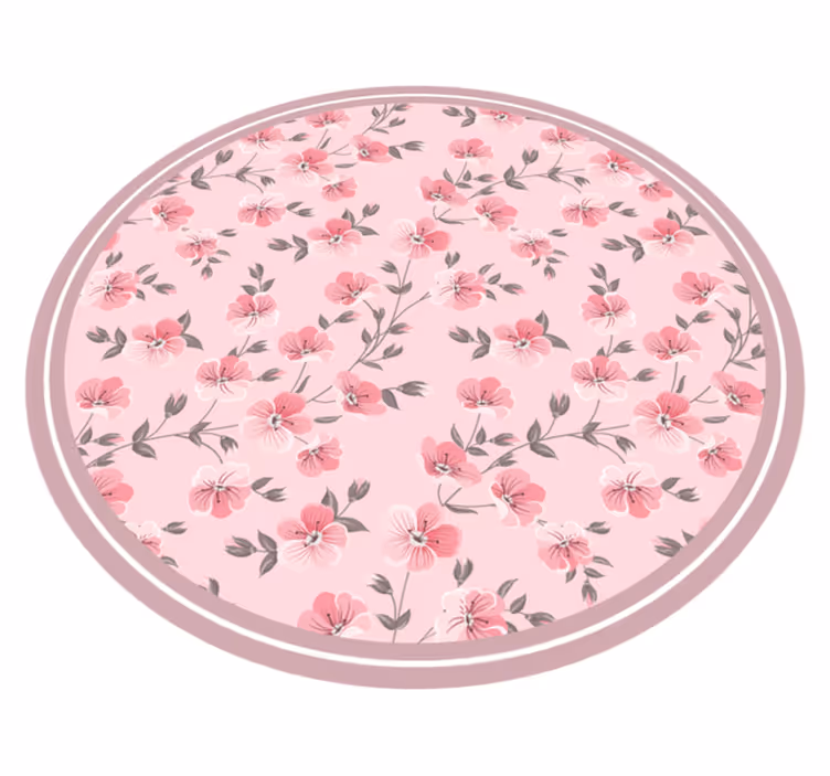 Floral rug with floral circle pattern - TenStickers