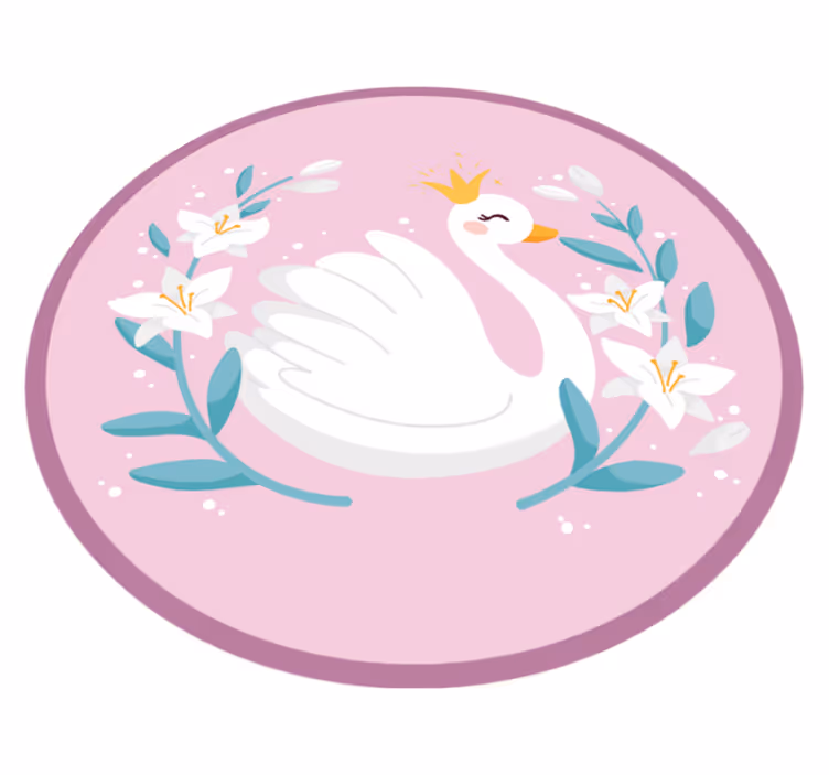 Swan Queen kids vinyl rug - TenStickers
