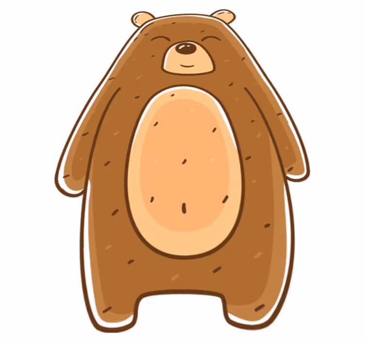Bear Illustration animal mat - TenStickers