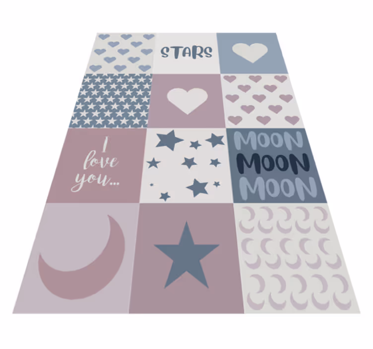 Kids rug love you to the moon - TenStickers