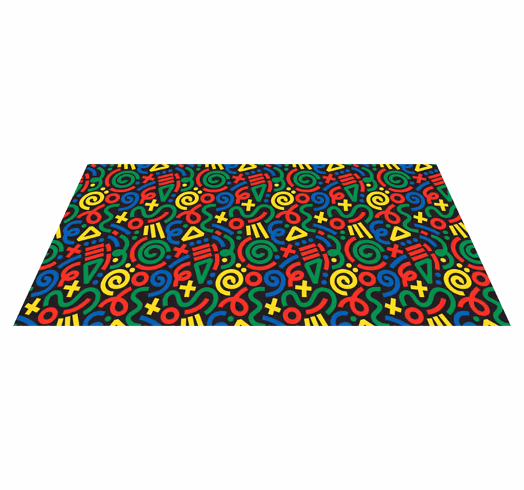 Vibrant Puzzle Pattern game rug - TenStickers