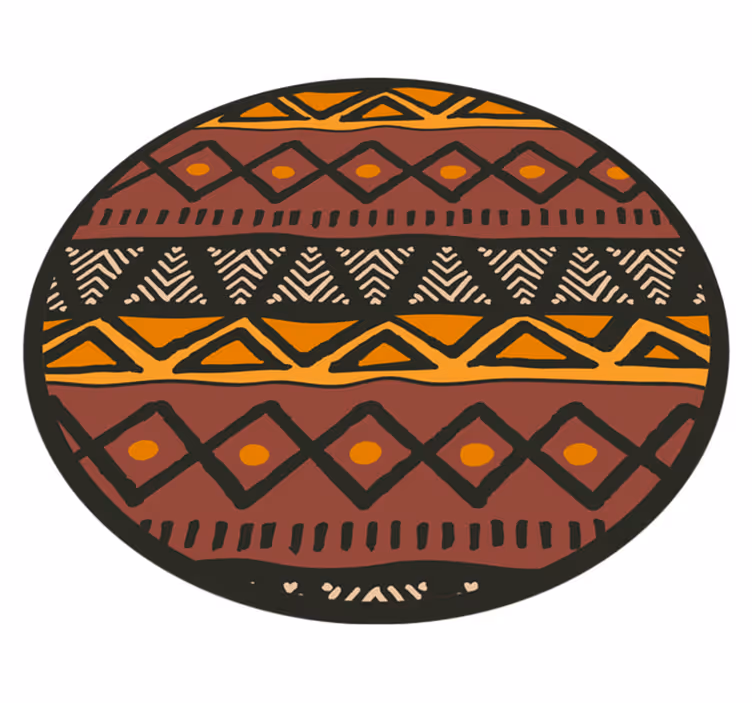 Circular African Pattern geometric rugs - TenStickers