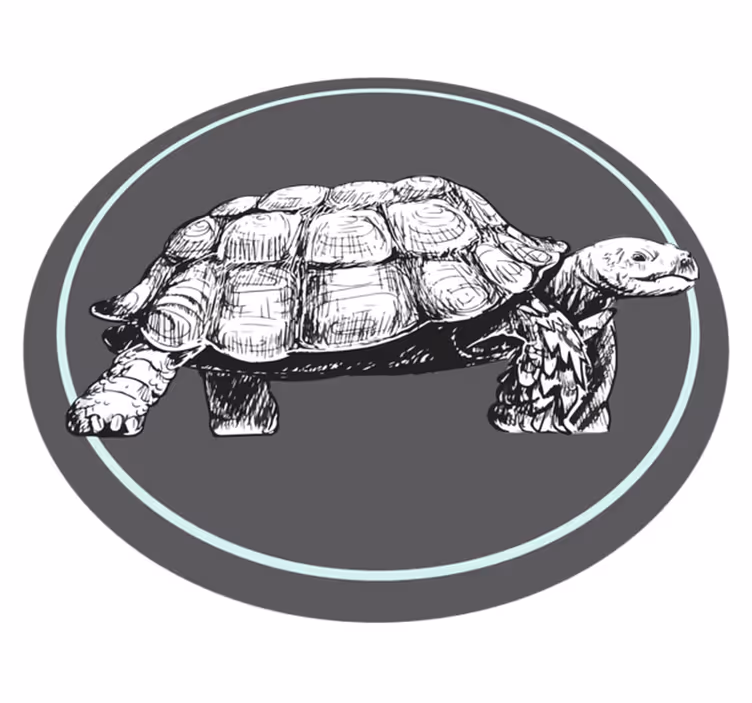 Illustrated Tortoise animal mat - TenStickers