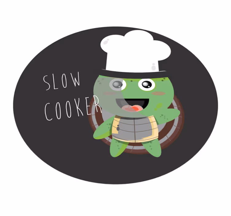 Chef Turtle Illustration kitchen mat - TenStickers