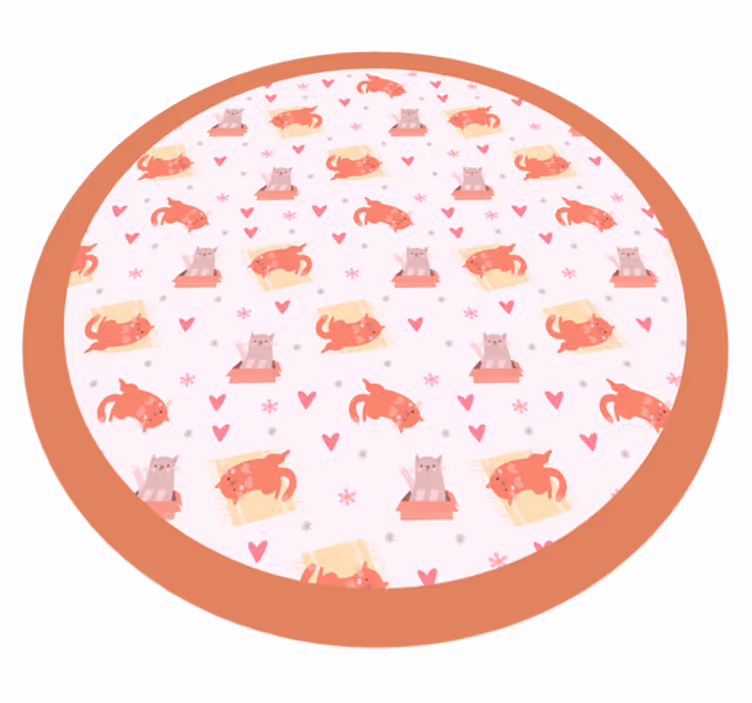 Playful Cat Motif nursery rug - TenStickers