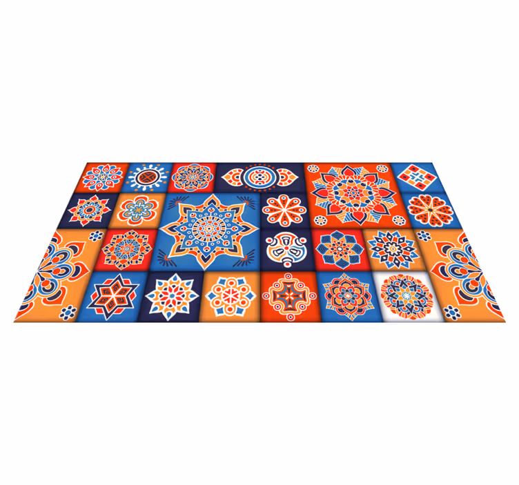 Colorful Mandala Tiles tile carpet - TenStickers