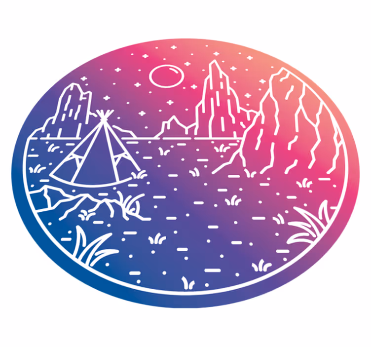 Camping Night Scene nature rug - TenStickers