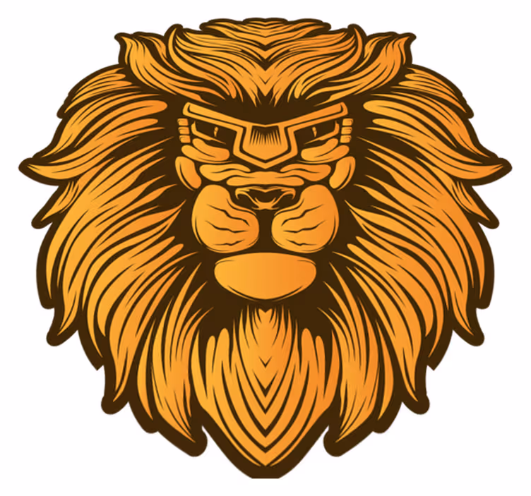 Lion Portrait Illustration animal mat - TenStickers