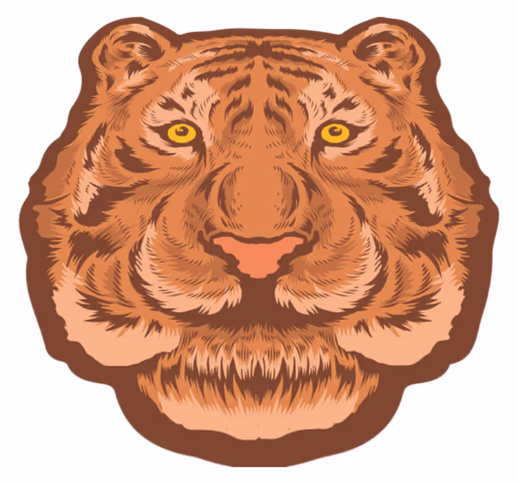 Tiger Face Representation animal mat - TenStickers