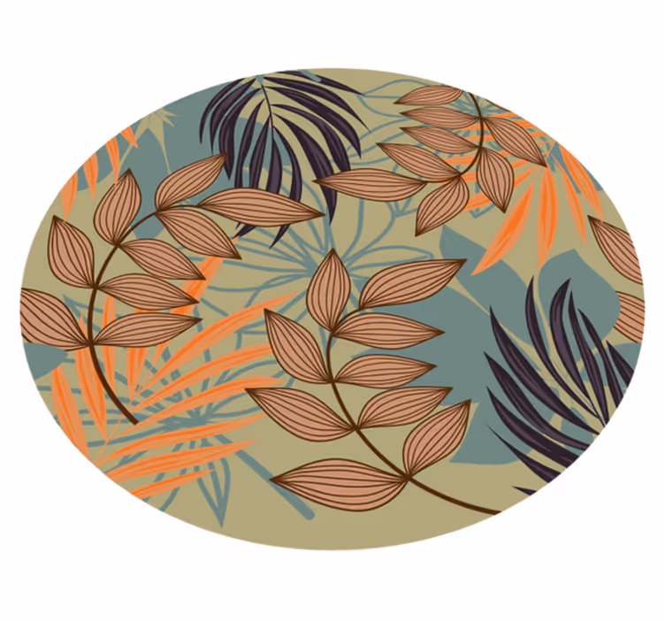 Leaves on branches floral vinyl rug - TenStickers