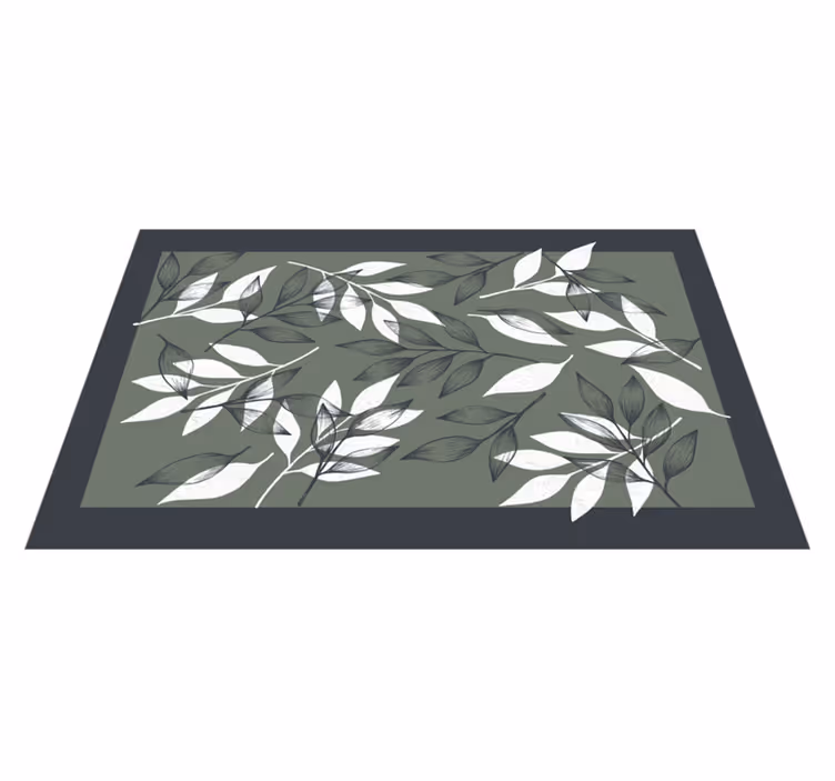 Leafy Botanical Pattern floral rug - TenStickers