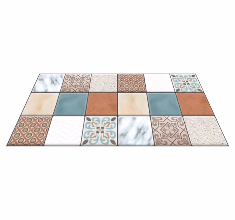 Ornamental ceramic floor tiles tile carpet - TenStickers