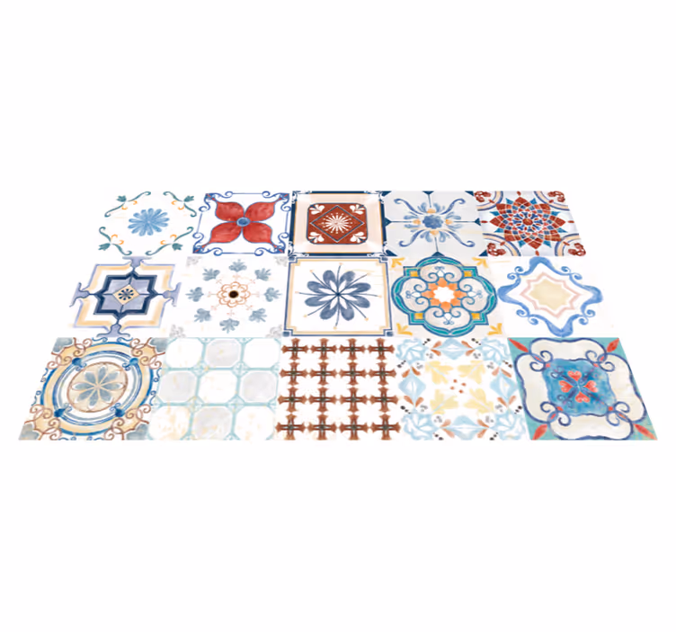 Retro mosaic kitchen tile tile carpet - TenStickers