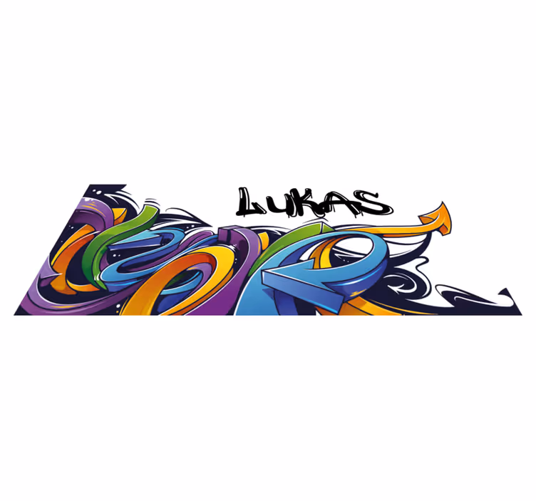Graffiti colourful banner personalised mat - TenStickers