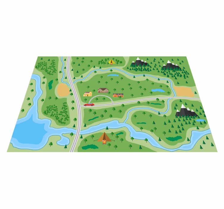 Interactive Playroad road map rug - TenStickers
