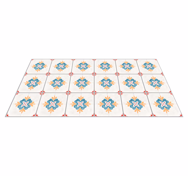 illustration tiles textured pattern modern rug - TenStickers