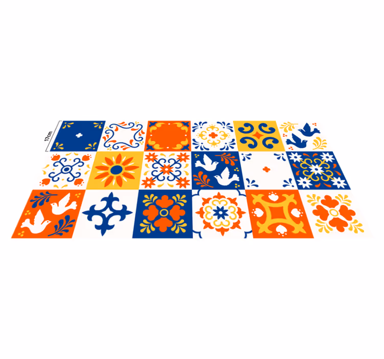 mexican tiles pattern modern rug - TenStickers