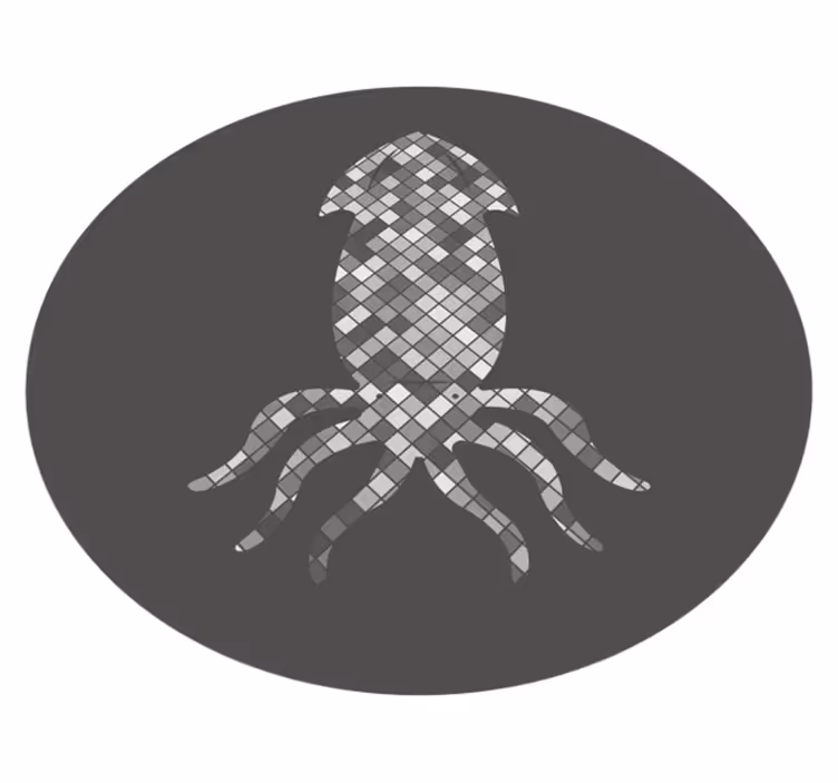 Mosaic Squid Silhouette tile carpet - TenStickers