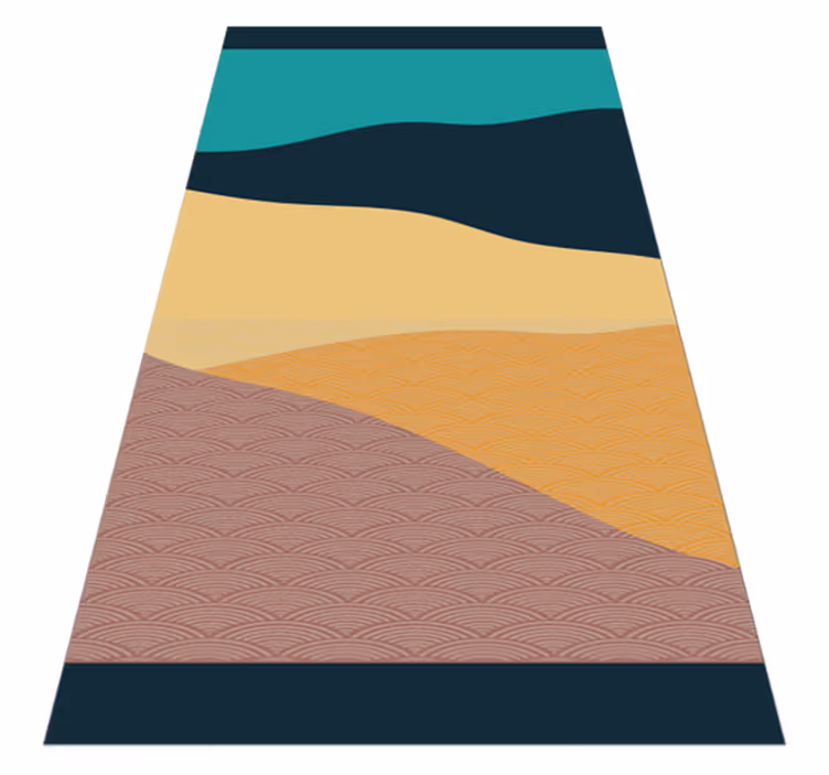 Abstract Wavy Shapes geometric rug - TenStickers