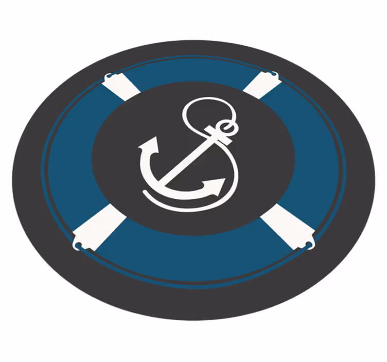 Nautical Anchor Motif mosaic rug - TenStickers