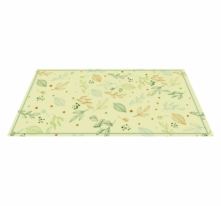Feuilles desig carpet floral rug - TenStickers