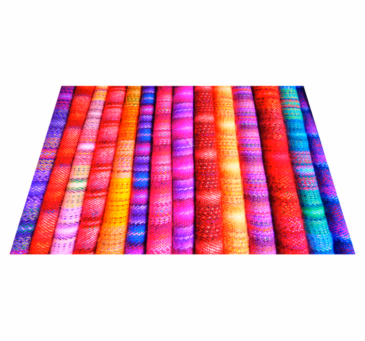 Colourful Fabric Roll stripes vinyl rug - TenStickers