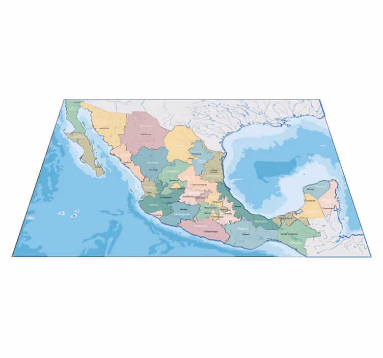 Colorful Map Detail map rug - TenStickers