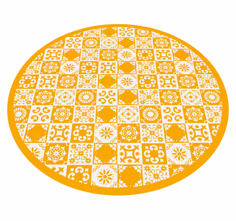 Ornate Circular Mosaic tile carpet - TenStickers