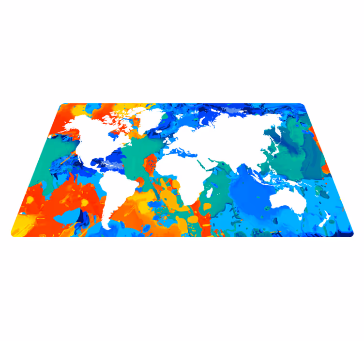 Colorful World Map map rug - TenStickers