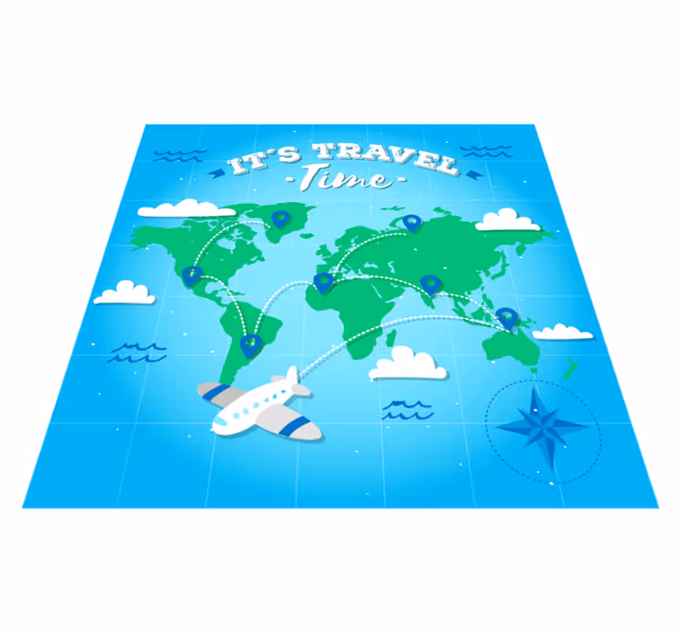 World Map Exploration map rug - TenStickers