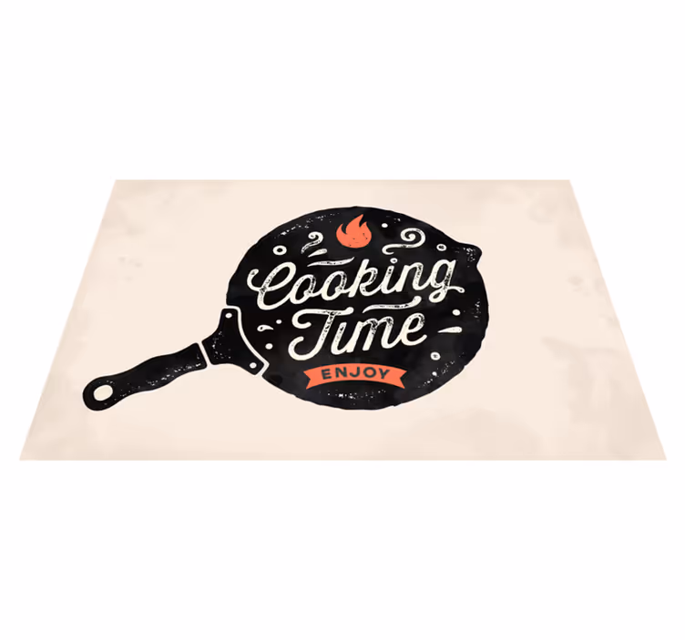 Cooking Time Enjoy kitchen mat - TenStickers