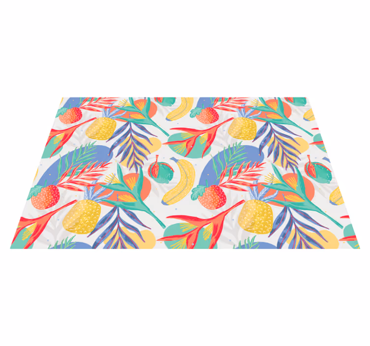 Tropical Delight Pattern floral rug - TenStickers