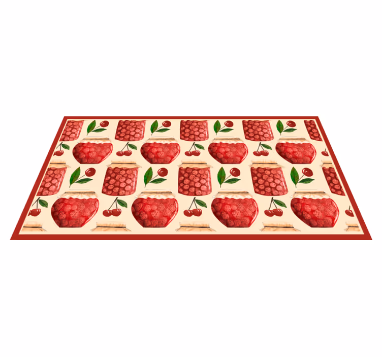 Cherry Jam Motif kitchen mat - TenStickers