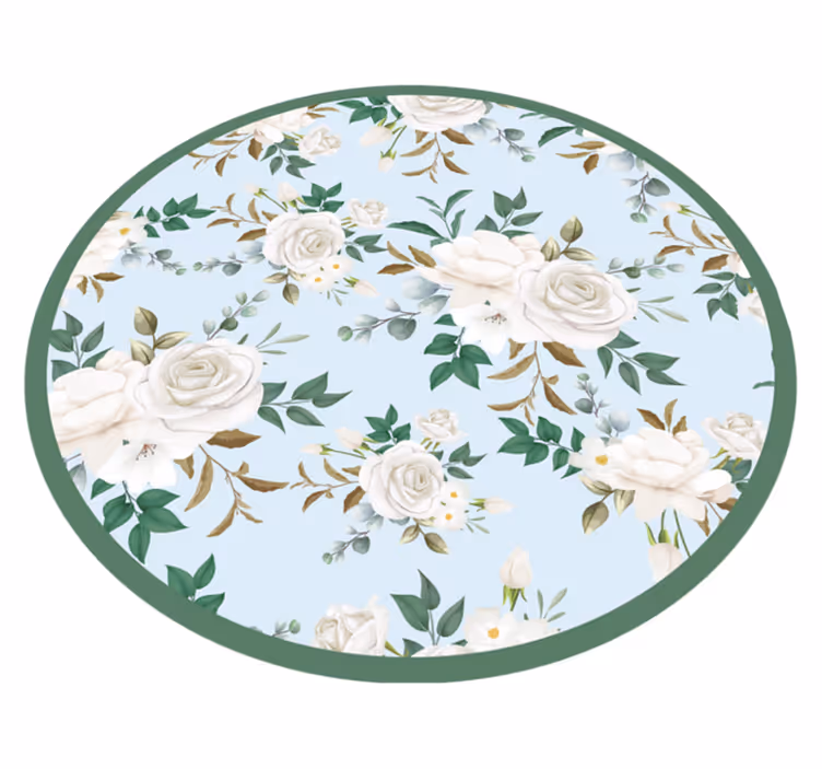 Botanical Round Arrangement floral rug - TenStickers
