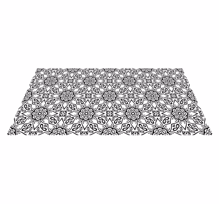 Botanical Motif mandala rug - TenStickers