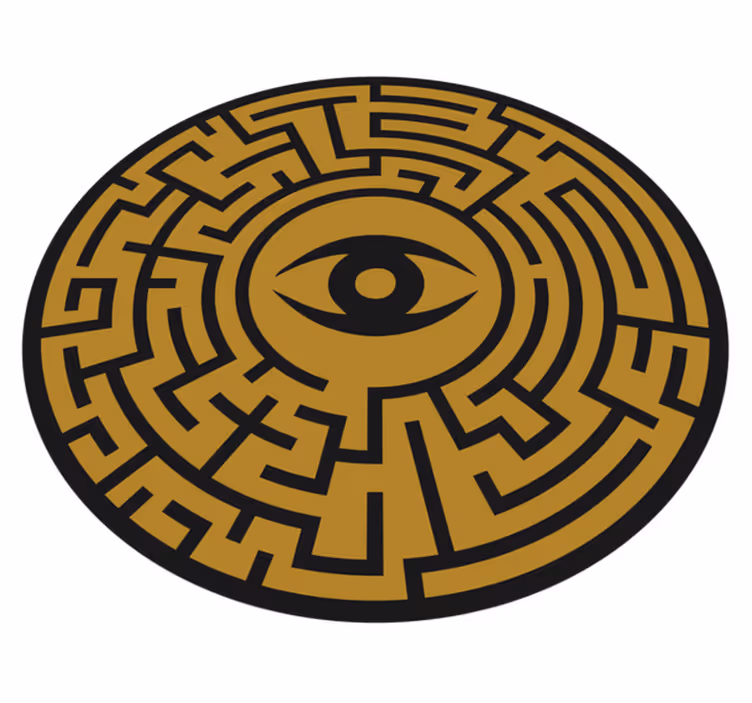 Greek eye ethnic rug maze - TenStickers