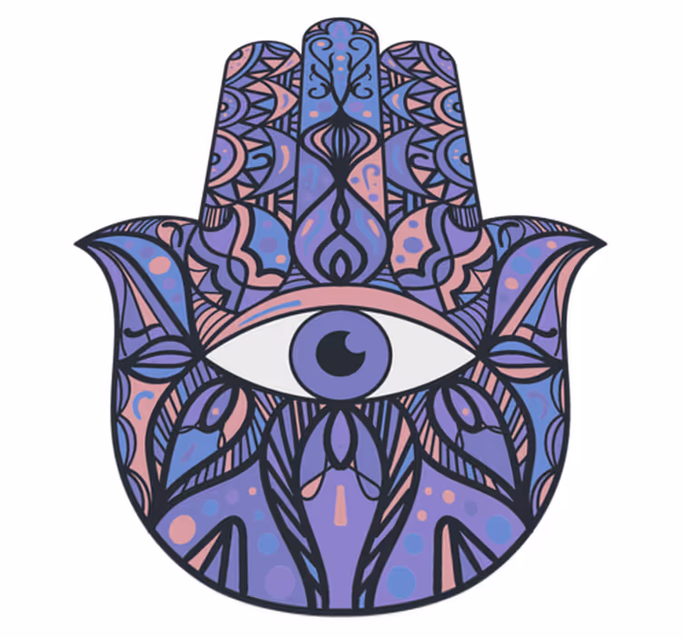 Hamsa Hand Motif mandala rug - TenStickers