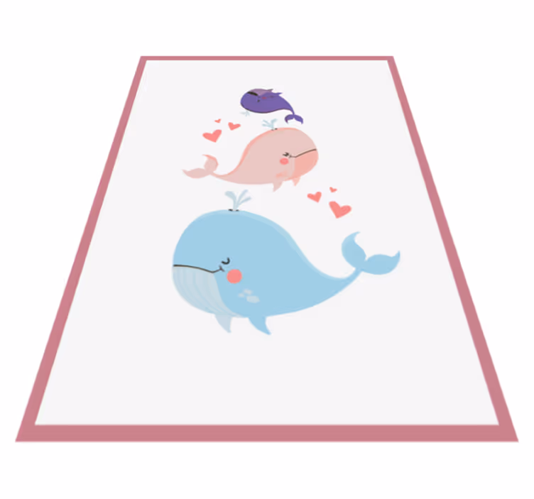 Whimsical Whales Illustration nursery rug - TenStickers